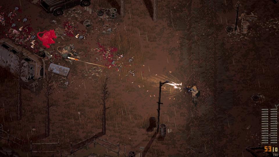 Official Scavland screenshot: top-down pixel-art wasteland
