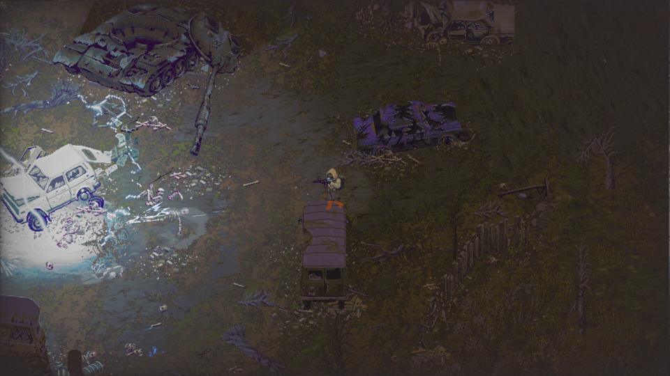 Official Scavland screenshot: top-down pixel-art wasteland